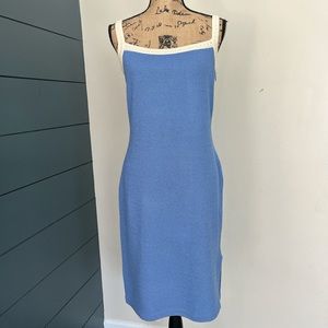 Vintage 90s St. John Collection By Marie Gray Spaghetti Strap Blue Dress